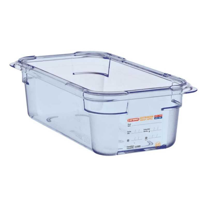 Boîte hermétique bleue en ABS sans BPA Araven GN1/3 100mm GP579 Araven Boîte hermétique bleue en ABS sans BPA Araven GN1/3 100mm GP579 Araven