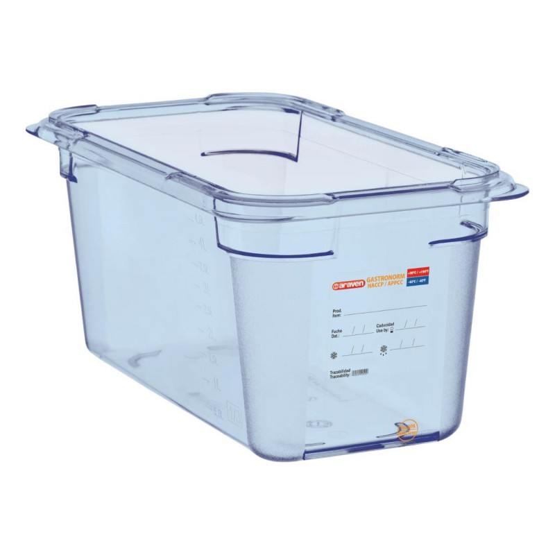 Boîte hermétique bleue en ABS sans BPA Araven GN1/3 150mm GP580 Araven Boîte hermétique bleue en ABS sans BPA Araven GN1/3 150mm GP580 Araven