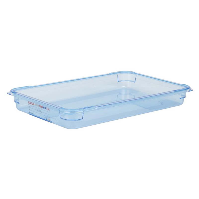 Boîte hermétique bleue en ABS sans BPA Araven GN1/1 65mm GP588 Araven Boîte hermétique bleue en ABS sans BPA Araven GN1/1 65mm GP588 Araven