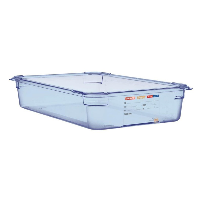 Boîte hermétique bleue en ABS sans BPA Araven GN1/1 100mm GP589 Araven Boîte hermétique bleue en ABS sans BPA Araven GN1/1 100mm GP589 Araven