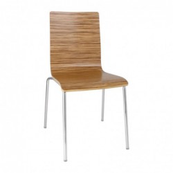 Chaise dossier carré zebrano Bolero lot de 4 GR344 Bolero