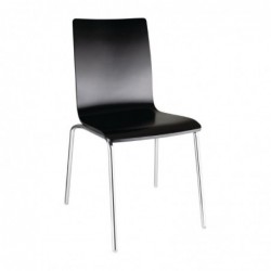 Chaise dossier carré noire Bolero lot de 4 GR345 Bolero