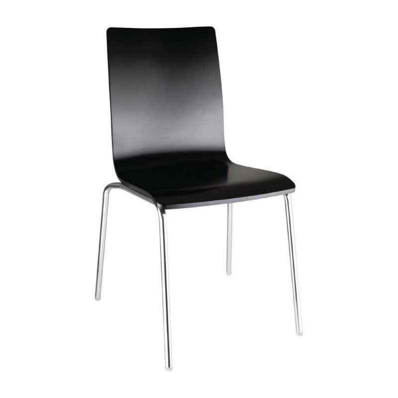 Chaise dossier carré noire Bolero lot de 4 GR345 Bolero Chaise dossier carré noire Bolero lot de 4 GR345 Bolero