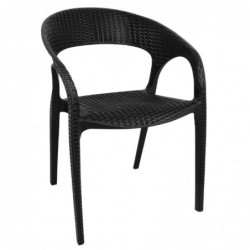 Fauteuils enveloppants en rotin PP Bolero noirs (lot de 4) GR363 Bolero