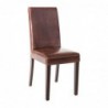 Chaise dossier haut en simili cuir Bolero marron foncé patiné x2 GR369 Bolero