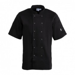 Veste de cuisine mixte Whites Vegas manches courtes noire 3XL A439-3XL Whites Chefs Clothing