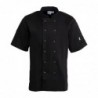 Veste de cuisine mixte Whites Vegas manches courtes noire 3XL A439-3XL Whites Chefs Clothing
