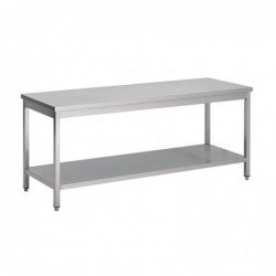 Table inox avec étagère basse Gastro M 1800 x 600 x 880mm GS007 Gastro M