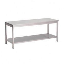 Table de préparation inox 304 avec étagère basse Gastro M 89x120x70cm GS032 Gastro M