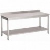 Table de préparation inox 304 avec étagère basse et dosseret Gastro M 89x100x70cm GS039 Gastro M