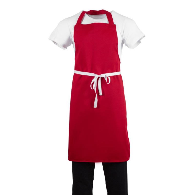 Tablier bavette Whites rouge BB466 Whites Chefs Clothing Tablier bavette Whites rouge BB466 Whites Chefs Clothing