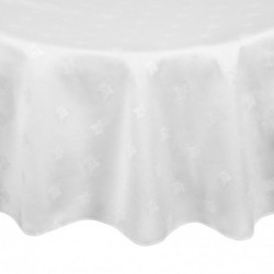Nappe ronde blanche feuilles de lierre Mitre Luxury Luxor 2300mm GW452 Mitre Luxury