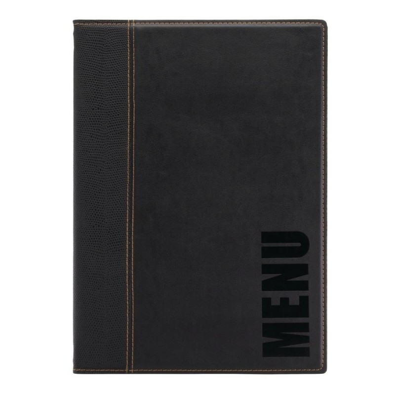 Protège-menus contemporain Securit A4 noir H713 Securit