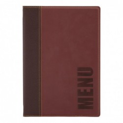 Protège-menus contemporain Securit A5 rouge foncé H718 Securit