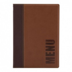 Protège-menus contemporain Securit A5 marron clair H722 Securit