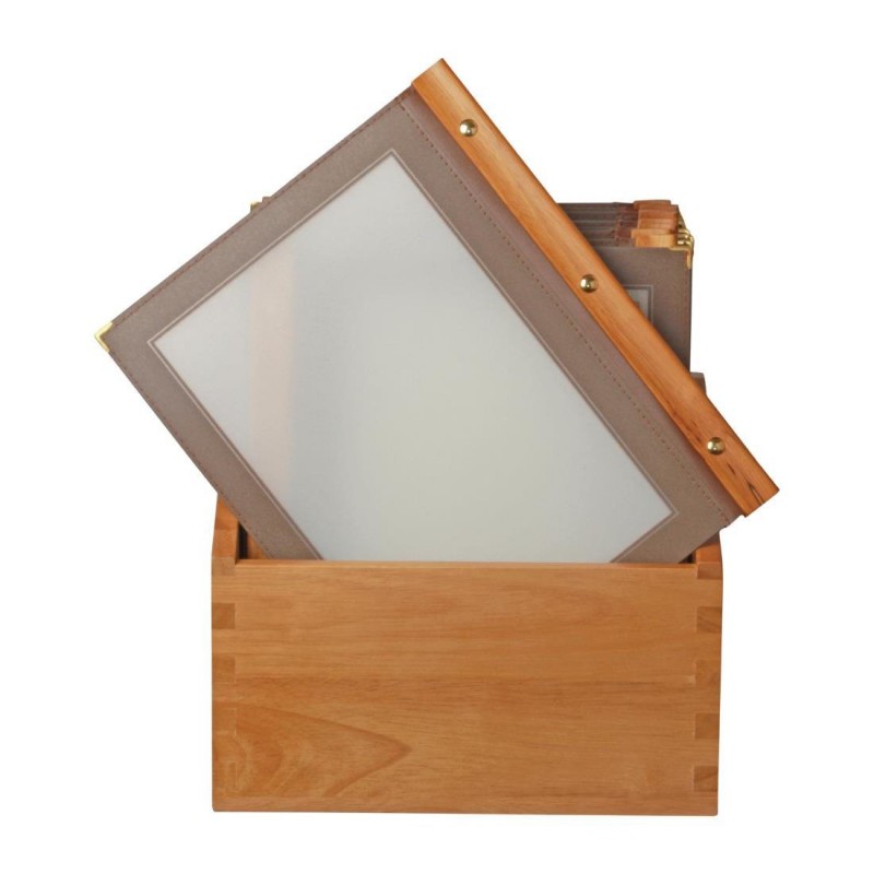 Protège-menus cadre en bois Securit A4 marron (Lot de 20) H762 Securit Protège-menus cadre en bois Securit A4 marron (Lot de 20) H762 Securit