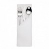 Serviettes blanches en coton bande de satin Mitre Luxury HB559 Mitre Luxury