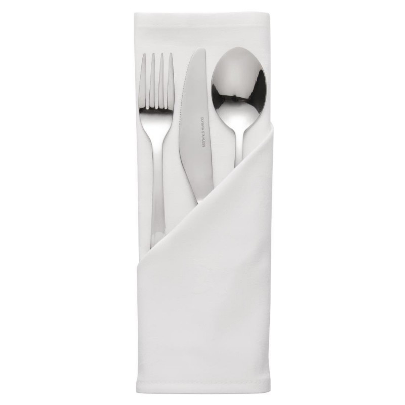 Serviettes blanches en polyester Mitre Essentials Occasions  HB560 Mitre Essentials