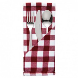 Serviettes à carreaux rouges en polyester Mitre Comfort Gingham  HB580 Mitre Comfort