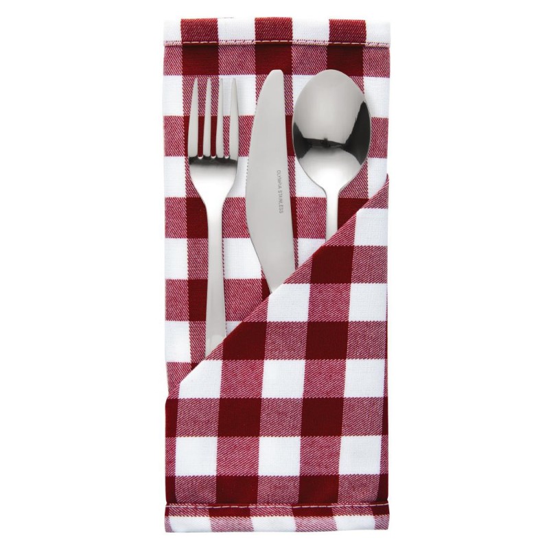 Serviettes à carreaux rouges en polyester Mitre Comfort Gingham HB580 Mitre Comfort Serviettes à carreaux rouges en polyester Mitre Comfort Gingham HB580 Mitre Comfort