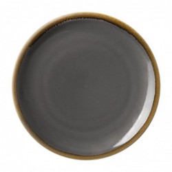 Assiettes plates rondes Olympia Kiln grises 230mm HC387 Olympia