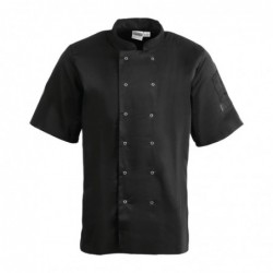 Veste de cuisine mixte Whites Vegas manches courtes noire XL A439-XL Whites Chefs Clothing
