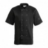 Veste de cuisine mixte Whites Vegas manches courtes noire XL A439-XL Whites Chefs Clothing