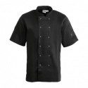 Veste de cuisine mixte Whites Vegas manches courtes noire XXL A439-XXL Whites Chefs Clothing