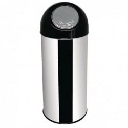 Poubelle ronde à couvercle battant Bolero acier inoxydable 40L L044 Bolero