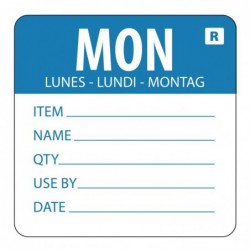 Etiquette amovible Hygiplas jour de la semaine Lundi (Lot de 500) L066 Hygiplas