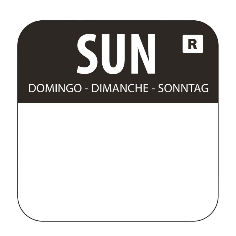 Etiquettes alimentaires code couleur noir Hygiplas dimanche 24mm (Lot de 1000) L930 Hygiplas Etiquettes alimentaires code couleur noir Hygiplas dimanche 24mm (Lot de 1000) L930 Hygiplas