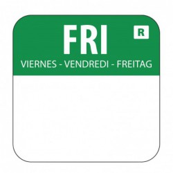 Etiquettes alimentaires code couleur vert Hygiplas vendredi 24mm (Lot de 1000) L935 Hygiplas