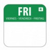 Etiquettes alimentaires code couleur vert Hygiplas vendredi 24mm (Lot de 1000) L935 Hygiplas