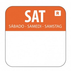 Etiquettes alimentaires code couleur orange Hygiplas samedi 24mm (Lot de 1000) L936 Hygiplas