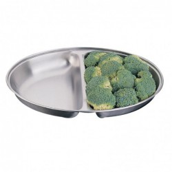 Plat à légumes ovale Olympia deux compartiments 210x300mm P186 Olympia