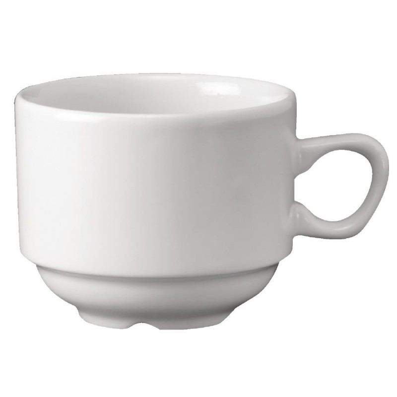 Tasses à thé empilables Nova Churchill Whiteware 213 ml  (Lot de 24) P271 Churchill