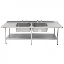 Plonge 2 cuves 2 égouttoirs en inox Franke Sissons 2400x650mm P376 KWC DVS