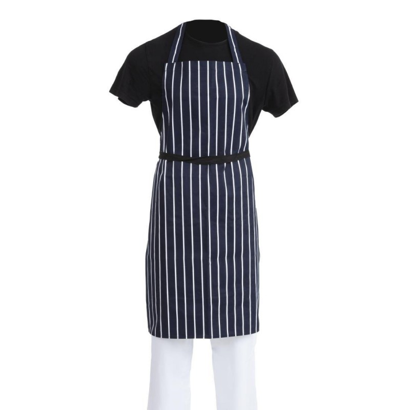 Tablier bavette Whites rayé marine et blanc A530 Whites Chefs Clothing Tablier bavette Whites rayé marine et blanc A530 Whites Chefs Clothing