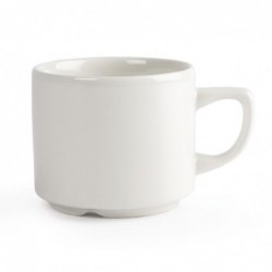 Tasses à thé Maple empilables blanches Churchill Whiteware 200ml (lot de 24) P740 Churchill