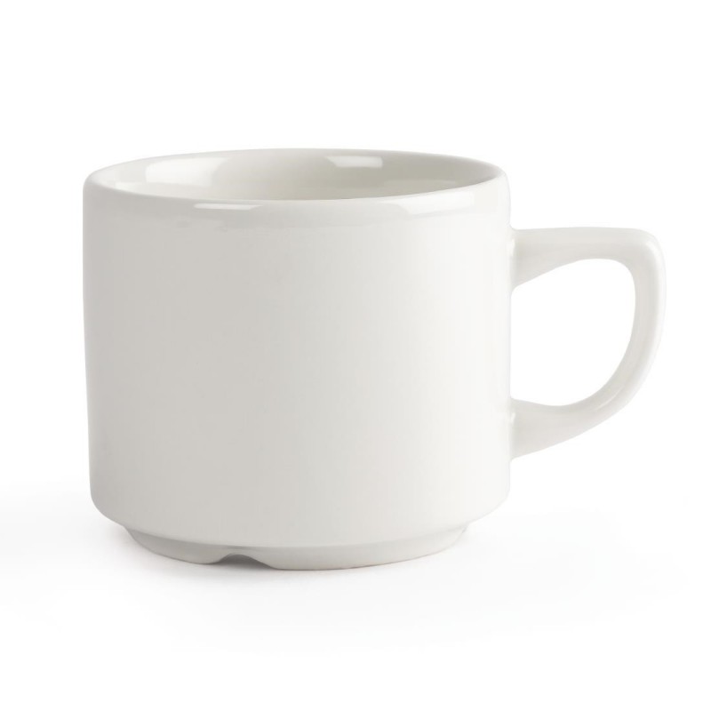 Tasses à thé Maple empilables blanches Churchill Whiteware 200ml (lot de 24) P740 Churchill