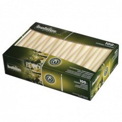 Bougies effilées Bolsius 254mm ivoire (Lot de 100) P962 Bolsius