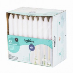 Bougies bistro Bolsius 177mm blanches (Lot de 45) P963 Bolsius