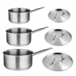 Offre spéciale - Set de 3 casseroles et couvercles inox Vogue  S128 Vogue