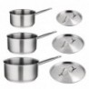 Offre spéciale - Set de 3 casseroles et couvercles inox Vogue  S128 Vogue