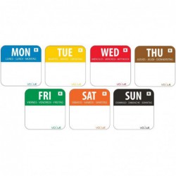 Ensemble d étiquettes codes couleurs Vogue jour de la semaine 24mm (Lot de 7000) S151 Vogue