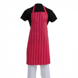 Tablier bavette Whites rayé rouge et blanc A532 Whites Chefs Clothing