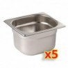 Lot de 5 bacs GN 1/6 profondeur 150mm Vogue S411 Vogue