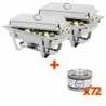OFFRE SPÉCIALE Lot de 2 chafing dish Milan GN 1/1 + 72 capsules de gel combustible Olympia S601 Olympia