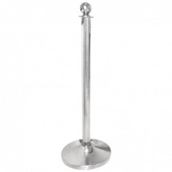 Poteau d accueil en acier inoxydable Bolero chromé à tête ronde S651 Bolero