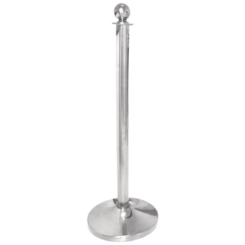 Poteau d accueil en acier inoxydable Bolero chromé à tête ronde S651 Bolero Poteau d accueil en acier inoxydable Bolero chromé à tête ronde S651 Bolero
